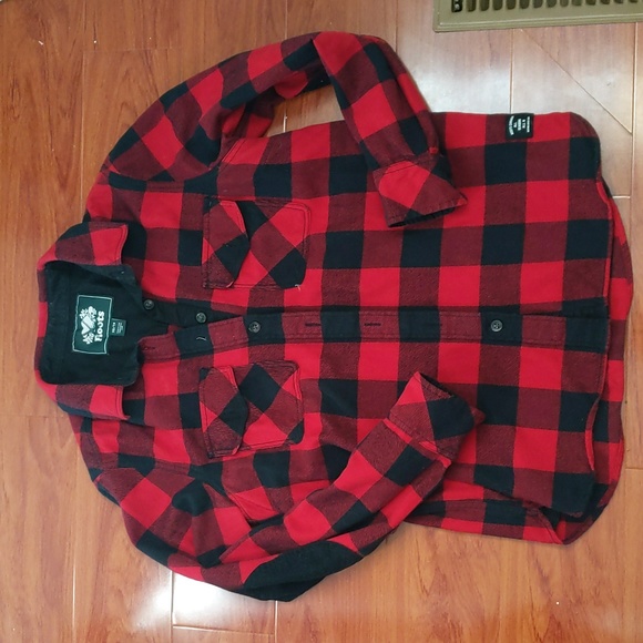 Roots Park Plaid Shirt Red Black - Picture 8 of 11